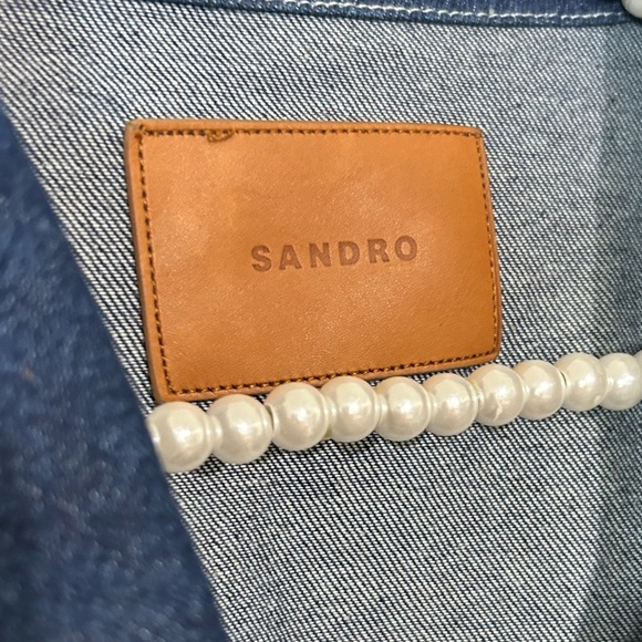 Sandro Denim Blue Work Jacket SIZE XXL - Picture 4 of 7